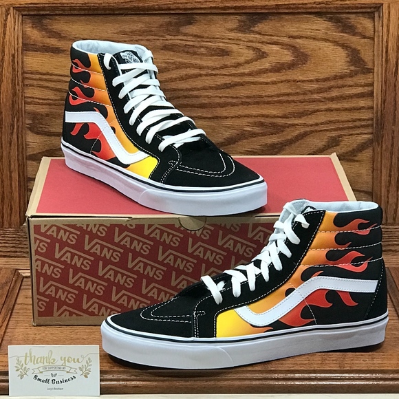 Vans Other - Vans Sk8 Hi Reissue Flame Black True White Shoes